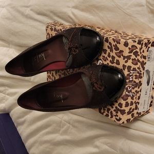 Black Patent & Brown Stingray Shoes
